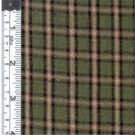 TEXTILE CREATIONS Textile Creations 1208 Rustic Woven Fabric; Plaid Green And Black Brown; 15 yd. 1208